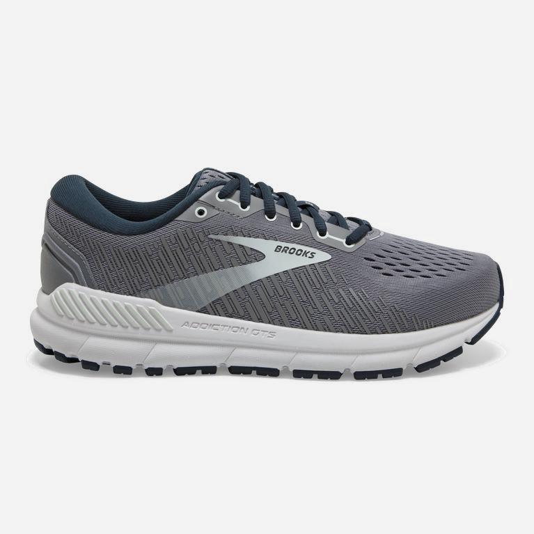 Brooks Women's Addiction Gts 15 Road Running Shoes Singapore - Grey/Navy/Aqua (23569-RHXO)